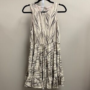 Mustard Seed Brown and Cream Zebra Mini Dress